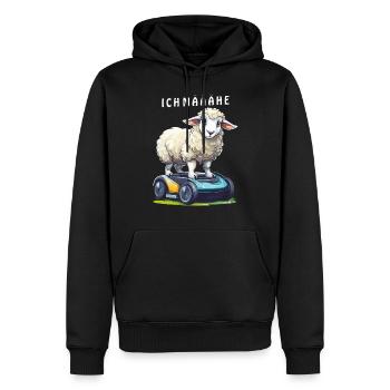 ROBOT TONDEUSE À GAZON POUR MOUTONS I MÄÄÄHE - Sweat à capuche Premium bio Homme - noir - Devant - Nico (187cm)