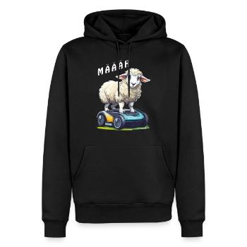 TONDEUSE À GAZON ROBOTISÉE POUR MOUTONS MÄÄÄH - Sweat à capuche Premium bio Homme - noir - Devant - Nico (187cm)