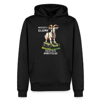 ROBOT TONDEUSE CHÈVRE CE GLUMP - Sweat à capuche Premium bio Homme - noir - Devant - Nico (187cm)