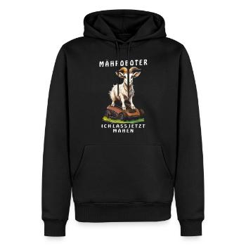 TONDEUSE À GAZON ROBOT CHÈVRE JE LA FAIS TONDRE MAINTENANT - Sweat à capuche Premium bio Homme - noir - Devant - Nico (187cm)