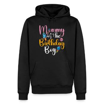 Birthday Girl's Mother Space Astronauts - Men’s Premium Organic Hoodie - black - Front - Nico (187cm)