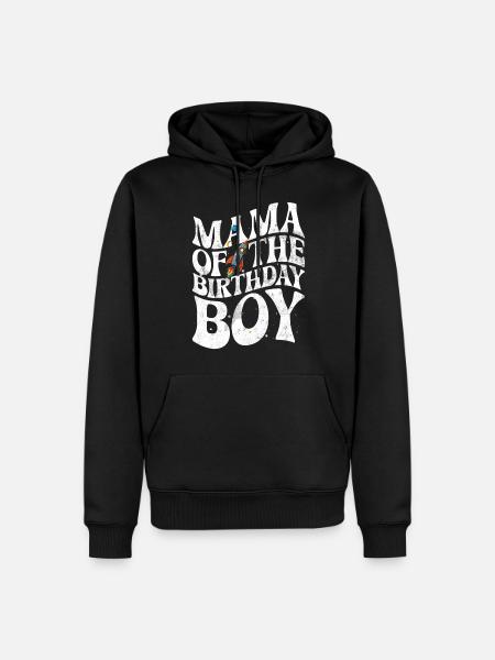 Birthday Girl's Mother Space Astronauts - Men’s Premium Organic Hoodie - black