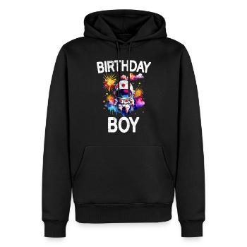 Birthday Boy Astronaut Space Theme Birthday - Men’s Premium Organic Hoodie - black - Front - Nico (187cm)
