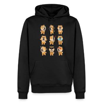 Chow-chow-hund-emoticon - Männer Premium Bio Hoodie - Schwarz - Vorne - Nico (187cm)