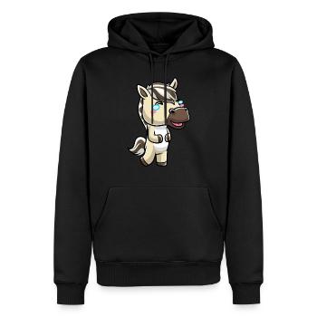 Fjordpferd Kawaii Emoticon - Männer Premium Bio Hoodie - Schwarz - Vorne - Nico (187cm)
