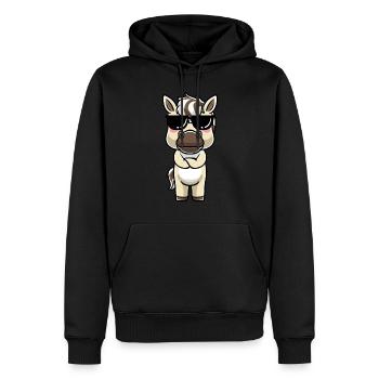 Fjordpferd Kawaii Emoticon - Männer Premium Bio Hoodie - Schwarz - Vorne - Nico (187cm)
