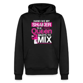 Bartender Mixologist Queen Hand Me - Männer Premium Bio Hoodie - Schwarz - Vorne - Nico (187cm)