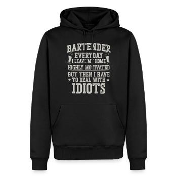Bartender Mixologist Bartender - Men’s Premium Organic Hoodie - black - Front - Nico (187cm)