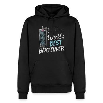 Bartender Mixologist World's Best - Men’s Premium Organic Hoodie - black - Front - Nico (187cm)