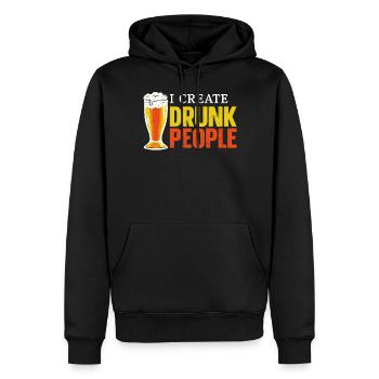 Barman Mixologue I Create - Sweat à capuche Premium bio Homme - noir - Devant - Nico (187cm)