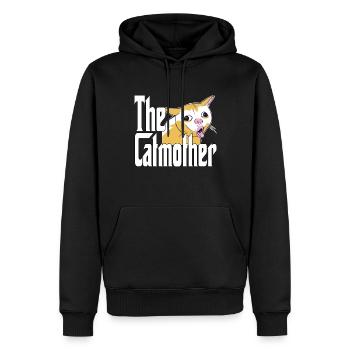 Maman chat La mère chat folle Chat Mère Kitty Maman - Sweat à capuche Premium bio Homme - noir - Devant - Nico (187cm)
