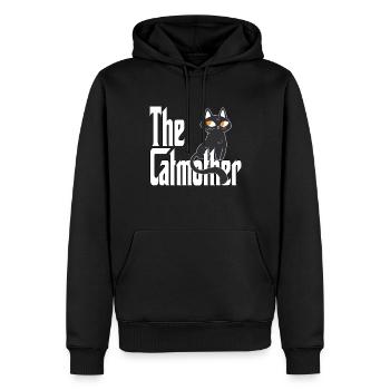 Maman chat La mère chat folle Chat Mère Kitty Maman - Sweat à capuche Premium bio Homme - noir - Devant - Nico (187cm)