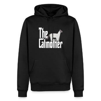 Maman chat La mère chat folle Chat Mère Kitty Maman - Sweat à capuche Premium bio Homme - noir - Devant - Nico (187cm)
