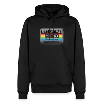 Best Of 1963 Vintage Kassette Retro Geburtstag - Männer Premium Bio Hoodie - Schwarz - Vorne - Nico (187cm)