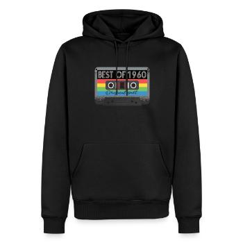 Le meilleur des années 1960 Vintage Cassette Retro Anniversaire - Sweat à capuche Premium bio Homme - noir - Devant - Nico (187cm)