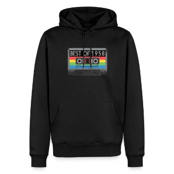 Best Of 1958 Vintage Kassette Retro Geburtstag - Männer Premium Bio Hoodie - Schwarz - Vorne - Nico (187cm)