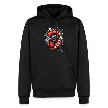 Big Chicken Cool Chicken Usa Chicken - Sweat à capuche Premium bio Homme - noir - Devant - Nico (187cm)