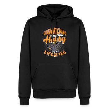 Ornithologue ornithologique - Sweat à capuche Premium bio Homme - noir - Devant - Nico (187cm)