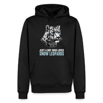 Snow Leopard Schneeleoparden Schneeleopard - Männer Premium Bio Hoodie - Schwarz - Vorne - Nico (187cm)