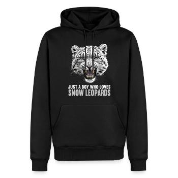 Léopard des neiges Schneeleoparden Schneeleopard - Sweat à capuche Premium bio Homme - noir - Devant - Nico (187cm)