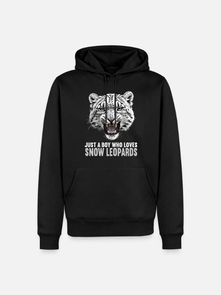 Snow Leopard Schneeleoparden Schneeleopard - Men’s Premium Organic Hoodie - black
