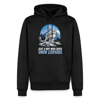 Snow Leopard Schneeleoparden Schneeleopard - Männer Premium Bio Hoodie - Schwarz - Vorne - Nico (187cm)