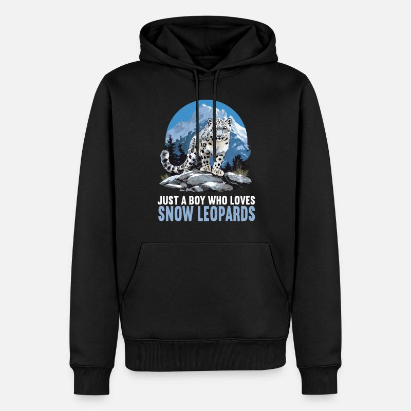 Léopard des neiges Schneeleoparden Schneeleopard - Sweat à capuche Premium bio Homme - noir