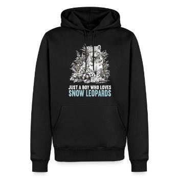 Léopard des neiges Schneeleoparden Schneeleopard - Sweat à capuche Premium bio Homme - noir - Devant - Nico (187cm)
