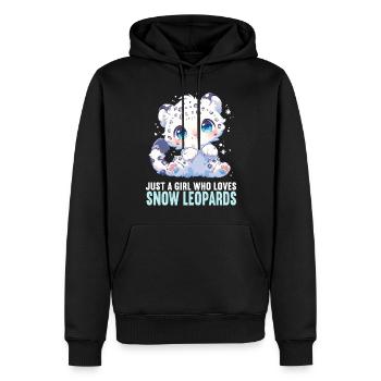 Léopard des neiges Schneeleoparden Schneeleopard - Sweat à capuche Premium bio Homme - noir - Devant - Nico (187cm)