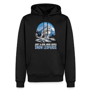 Snow Leopard Schneeleoparden Schneeleopard - Männer Premium Bio Hoodie - Schwarz - Vorne - Nico (187cm)