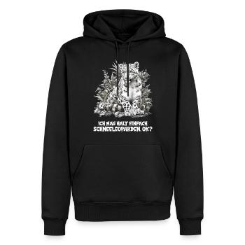 Léopard des neiges Schneeleoparden Schneeleopard - Sweat à capuche Premium bio Homme - noir - Devant - Nico (187cm)