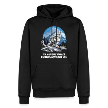 Léopard des neiges Schneeleoparden Schneeleopard - Sweat à capuche Premium bio Homme - noir - Devant - Nico (187cm)