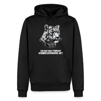 Léopard des neiges Schneeleoparden Schneeleopard - Sweat à capuche Premium bio Homme - noir - Devant - Nico (187cm)