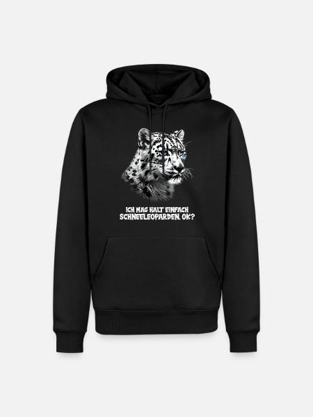 Snow Leopard Schneeleoparden Schneeleopard - Men’s Premium Organic Hoodie - black