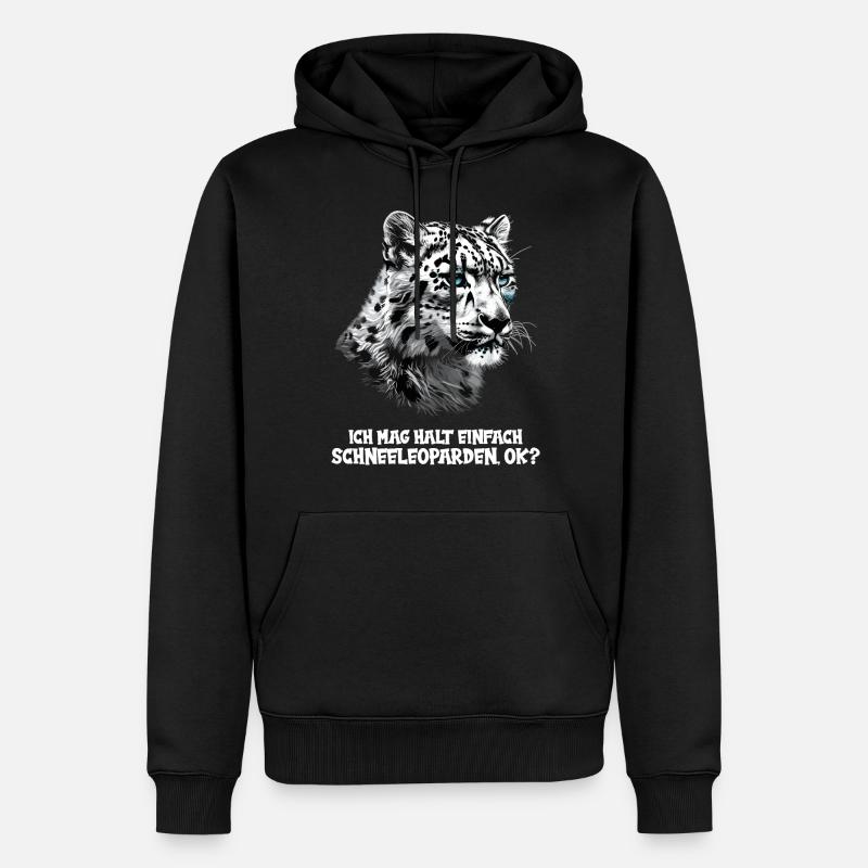 Léopard des neiges Schneeleoparden Schneeleopard - Sweat à capuche Premium bio Homme - noir