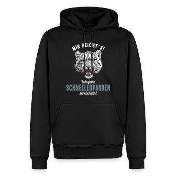 Léopard des neiges Schneeleoparden Schneeleopard - Sweat à capuche Premium bio Homme - noir - Devant - Nico (187cm)