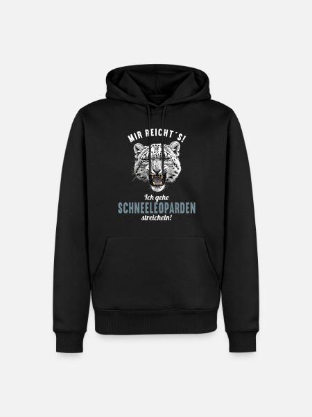 Snow Leopard Schneeleoparden Schneeleopard - Men’s Premium Organic Hoodie - black