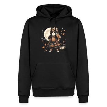 Japanische Samurai -Katzenkrieger Retro Ninja - Männer Premium Bio Hoodie - Schwarz - Vorne - Nico (187cm)