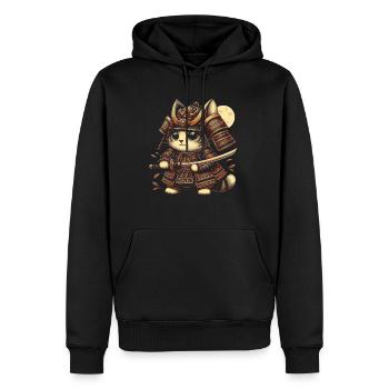 Japanische Samurai -Katzenkrieger Retro Ninja - Männer Premium Bio Hoodie - Schwarz - Vorne - Nico (187cm)