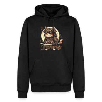 Japanische Samurai -Katzenkrieger Retro Ninja - Männer Premium Bio Hoodie - Schwarz - Vorne - Nico (187cm)