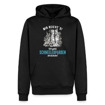Léopard des neiges Schneeleoparden Schneeleopard - Sweat à capuche Premium bio Homme - noir - Devant - Nico (187cm)