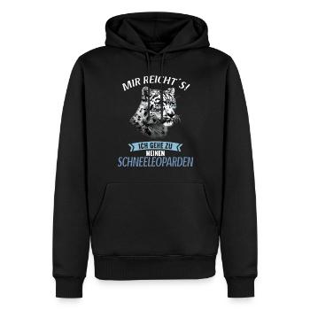 Snow Leopard Schneeleoparden Schneeleopard - Männer Premium Bio Hoodie - Schwarz - Vorne - Nico (187cm)