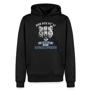 Snow Leopard Schneeleoparden Schneeleopard - Männer Premium Bio Hoodie - Schwarz - Vorne - Nico (187cm)