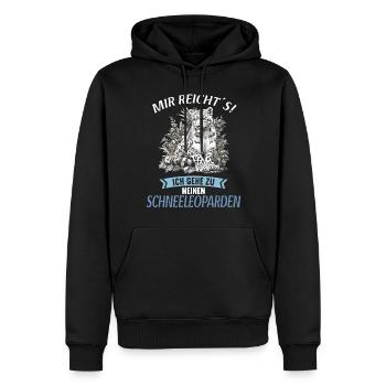 Léopard des neiges Schneeleoparden Schneeleopard - Sweat à capuche Premium bio Homme - noir - Devant - Nico (187cm)