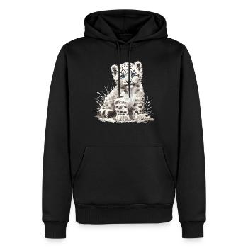 Snow Leopard Schneeleoparden Schneeleopard - Männer Premium Bio Hoodie - Schwarz - Vorne - Nico (187cm)