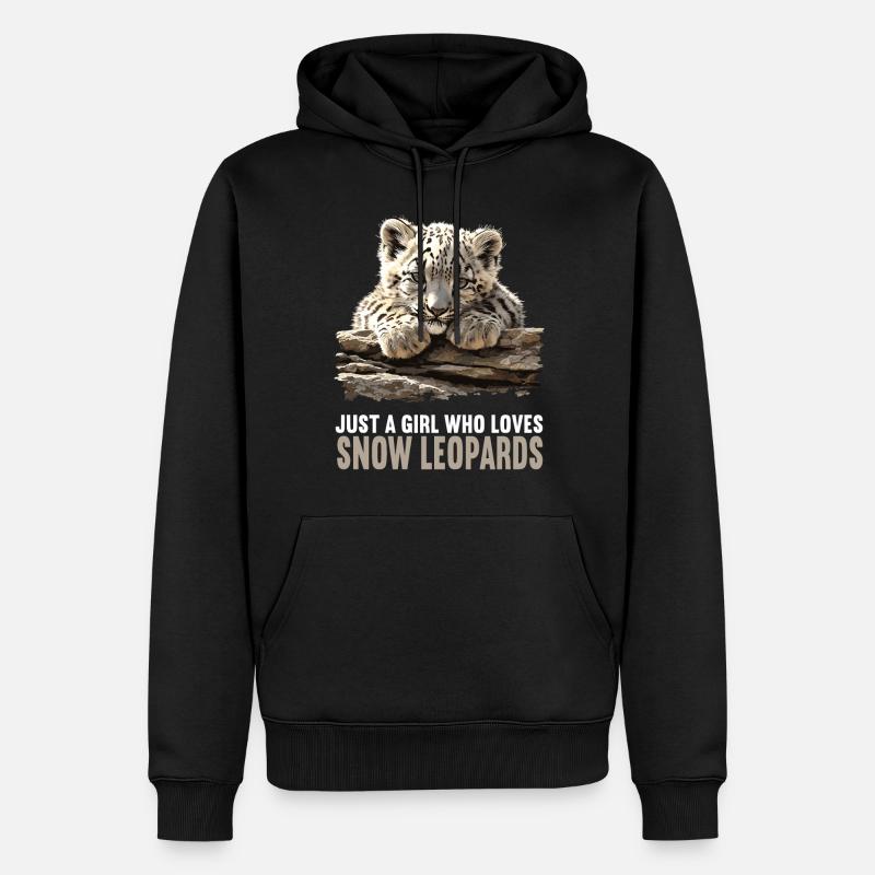 Léopard des neiges Schneeleoparden Schneeleopard - Sweat à capuche Premium bio Homme - noir