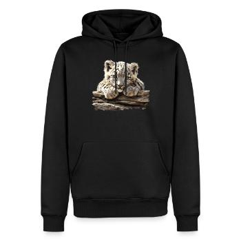 Snow Leopard Schneeleoparden Schneeleopard - Männer Premium Bio Hoodie - Schwarz - Vorne - Nico (187cm)
