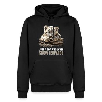 Snow Leopard Schneeleoparden Schneeleopard - Männer Premium Bio Hoodie - Schwarz - Vorne - Nico (187cm)