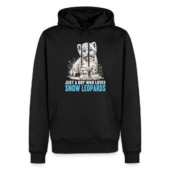 Snow Leopard Schneeleoparden Schneeleopard - Männer Premium Bio Hoodie - Schwarz - Vorne - Nico (187cm)