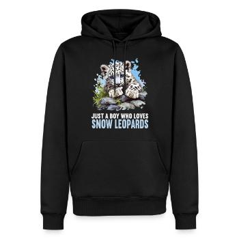 Léopard des neiges Schneeleoparden Schneeleopard - Sweat à capuche Premium bio Homme - noir - Devant - Nico (187cm)